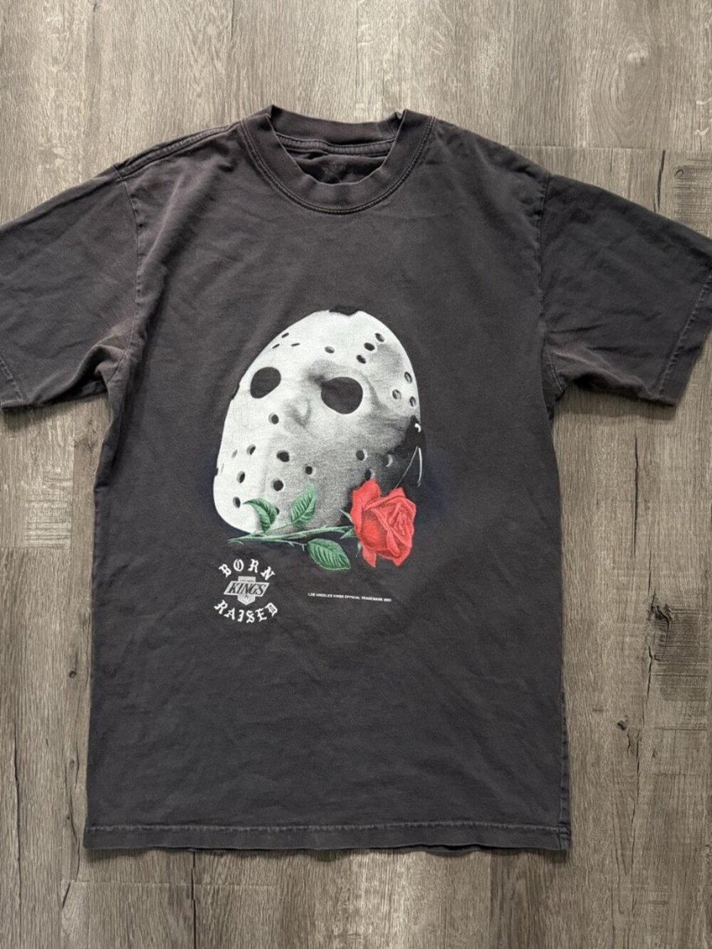 Born X Raised LA Kings mask tee washed black S